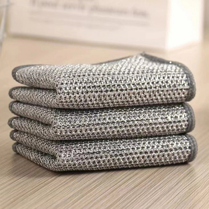 Nõudepesulapp rooste eemaldamine puhastuslapp Köök Magic Nõudepesurätik Metall Terastraat Puhastuskalts Mikrolaineahi Puhastus Tööriistad