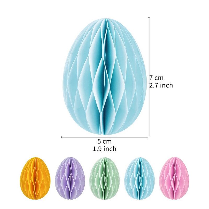 Veľkonočná párty oslava 2024, veselé veľkonočné vajíčka s včelími plástmi, dekorácia z hrubého papiera, závesné prívesky s včelími plástmi