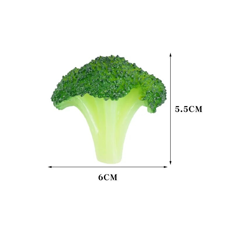 Симулирана храна, парче броколи, фалшив изкуствен зеленчук, модел за декорация на броколи, образователен реквизит за домашен декор на ресторант