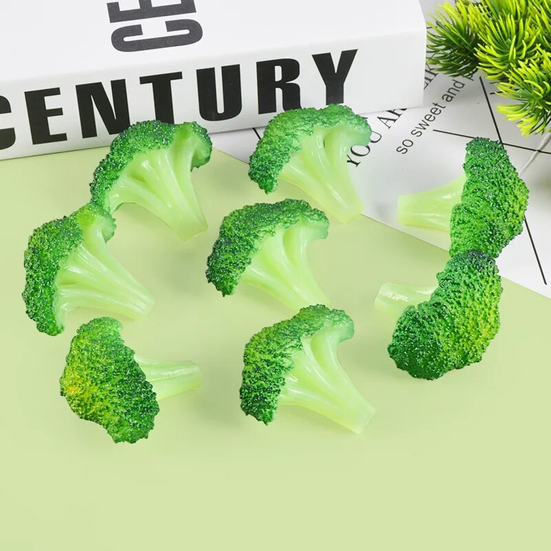 Симулирана храна, парче броколи, фалшив изкуствен зеленчук, модел за декорация на броколи, образователен реквизит за домашен декор на ресторант