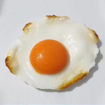 Προσομοίωση αυγού ψεύτικο φαγητό Τεχνητό τηγανητό μοντέλο παραθύρου τέχνασμα Διακόσμηση φωτογραφίας κουζίνας Γλυκό επιτραπέζιο διακόσμηση σπιτιού