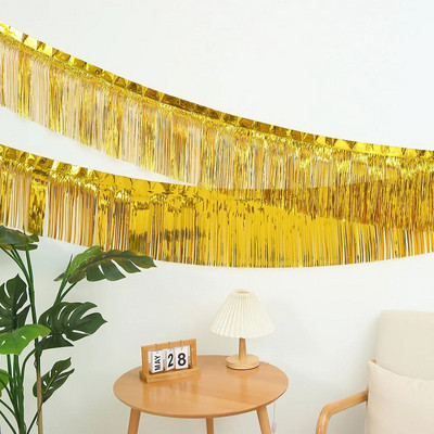 30 x 300 CM fooliumist narmad Garland metallist tinsel Streamers rippuvad bännerid paraadi hõljumiseks Sünnipäeva pulma jõulupeo sisustus