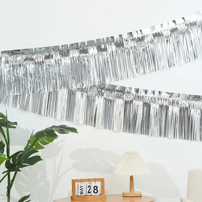 30 x 300 CM fooliumist narmad Garland metallist tinsel Streamers rippuvad bännerid paraadi hõljumiseks Sünnipäeva pulma jõulupeo sisustus