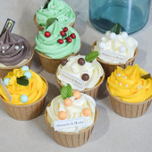 Lažna sladoledna torta Voćna torta Cupcake igračka, hrana za igru, potrepštine za vrtić, štapić za hladnjak, privjesak za ključeve