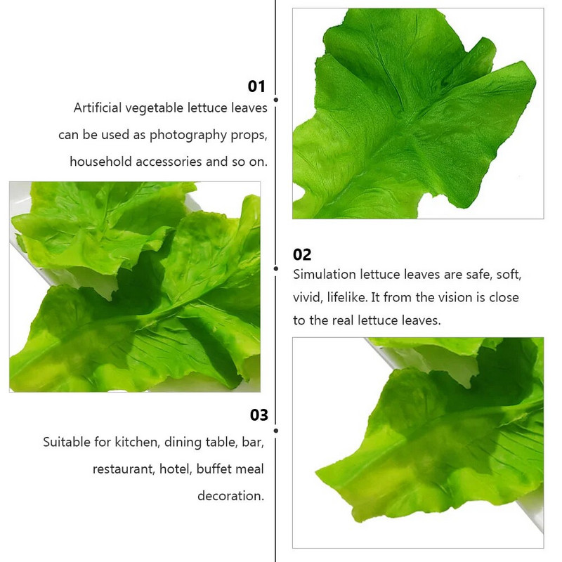 2 kom. Kineski kupus PVC Zelena salata Povrće Simulacija umjetne hrane Zeleno lišće