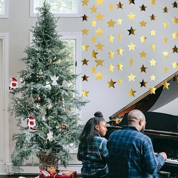 Χρυσό ασήμι 4M Glitter Star Paper Γιρλάντα Banner Twinkle Κρεμαστό σκηνικό για χριστουγεννιάτικο πάρτι γενεθλίων Baby Shower