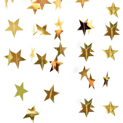 Χρυσό ασήμι 4M Glitter Star Paper Γιρλάντα Banner Twinkle Κρεμαστό σκηνικό για χριστουγεννιάτικο πάρτι γενεθλίων Baby Shower