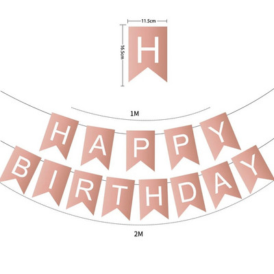 Naujas 1 rinkinys su gimtadieniu papuošimas Gimtadienio vakarėliui Girliandas Kūdikių dušo reikmenys Popieriniai reklamjuostės papuošimai Su gimtadieniu