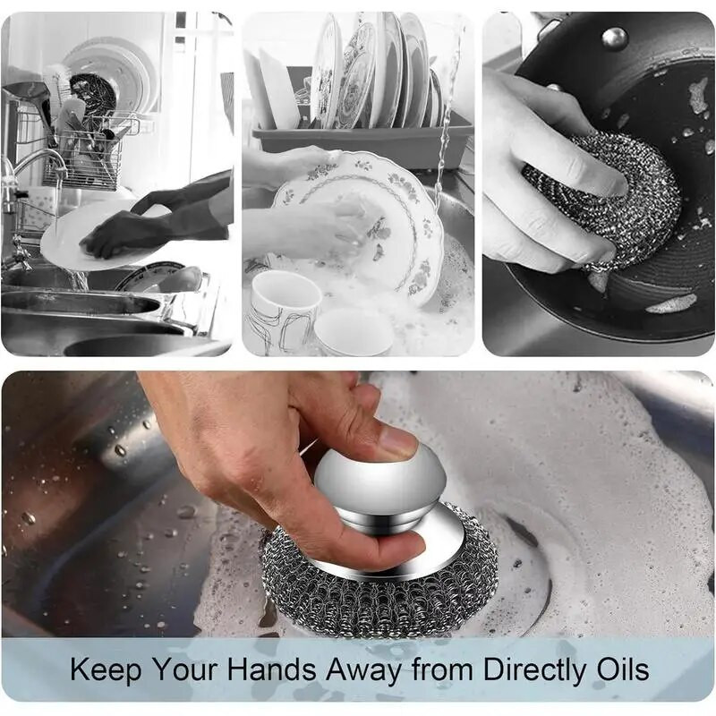 Terasest nõudepesumasin Mugav roostevabast terasest käepidemega köögihari hari pesuvedelik nõudehari seebipott riistad