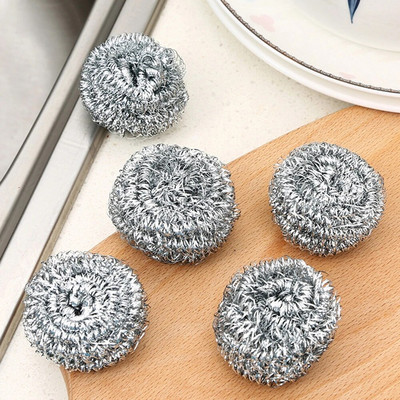 Stainless Steel Cleaning Ball Brushes Cleaning Products Multipurpose Scrubber Sponges Cleaning Ball Kitchen Scourer Balls