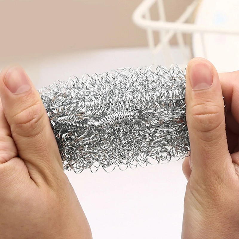 Roostevabast terasest puhastuspalliharjad Puhastustooted Mitmeotstarbelised puhastuskäsnad Puhastuspall Köögi küürimispallid