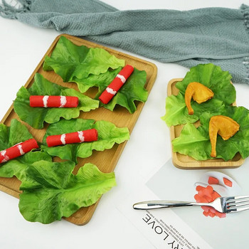 2 τμχ PVC Υλικό Προσομοίωση Πράσινα φύλλα μαρουλιού ψεύτικο μοντέλο λαχανικών προσποιούνται παιχνίδια κουζίνας τεχνητά τρόφιμα