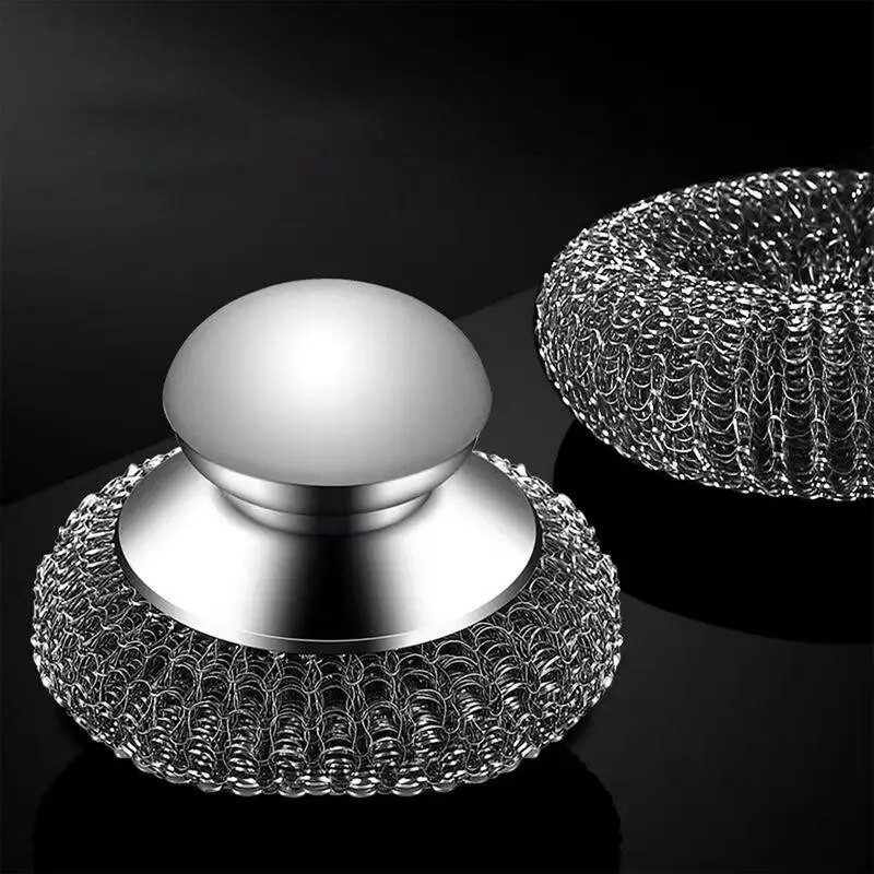 Roostevabast terasest puhastuspallid, mittelangev traat Kodumajapidamiste köögitraat käepidemega Ümmargused puhastusvahendid nõude ja kausside jaoks