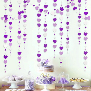 11 Ft λεβάντα μωβ Λευκή Βίβλος Love Heart Γιρλάντες Διακοσμήσεις για πανό για γάμο Γλυκό Νυφικό ντους γενεθλίων