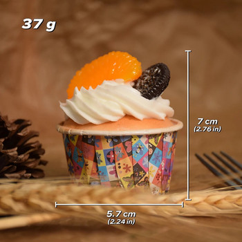 Реалистичен модел на торта с малка чаша, симулация на плодова торта с малка чаша, симулация на декорация на торта, PU фалшиви орнаменти за торта Снимка