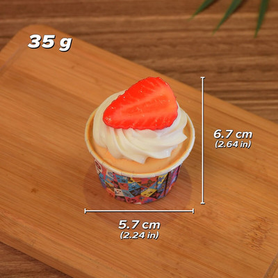 Realističan model torte s malom šalicom, simulacija voćne torte s malom šalicom, simulacija ukrasa za tortu, PU lažni ukrasni rekvizit za tortu