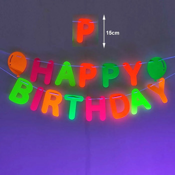 Неонови хартиени гирлянди Висящи декорации за парти за рожден ден Сватбени флуоресцентни декорации Черна светлина Реактивна UV Glow Party