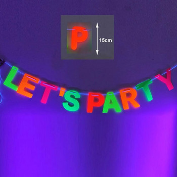 Διακοσμητικά κρεμαστά γιρλάντα από χαρτί νέον για πάρτι γενεθλίων Διακοσμήσεις με φθορισμό Black Light Reactive UV Glow Party