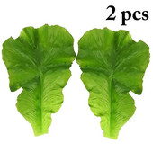 2 bucăți frunze de salată verde artificială salată verde simulată mâncare artificială reală, acasă, petrecere, bucătărie, festival, decorare