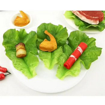 2 ΤΕΜ Τεχνητά λαχανικά φύλλα μαρουλιού Προσομοίωση μαρουλιού Ψεύτικη ρεαλιστική τεχνητή τροφή Διακόσμηση Φεστιβάλ κουζίνας για πάρτι σπιτιού