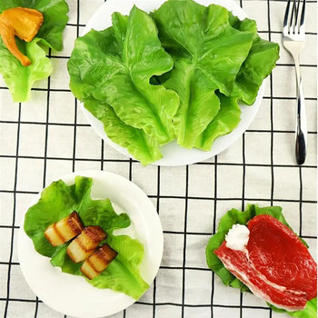 2 ΤΕΜ Τεχνητά λαχανικά φύλλα μαρουλιού Προσομοίωση μαρουλιού Ψεύτικη ρεαλιστική τεχνητή τροφή Διακόσμηση Φεστιβάλ κουζίνας για πάρτι σπιτιού