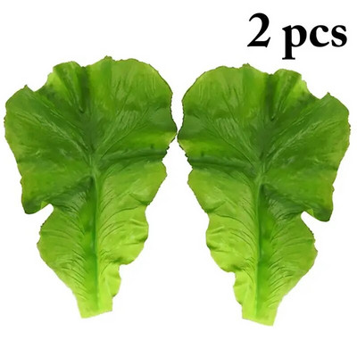 2 bucăți frunze de salată verde artificială salată verde simulată mâncare artificială reală, acasă, petrecere, bucătărie, festival, decorare