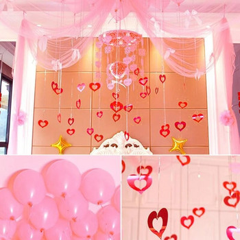 100 τμχ/Σετ Κρεμαστό με μπαλόνι και κλωστή Κοίλες πούλιες σε σχήμα καρδιάς Διακόσμηση γάμου DIY Χάρτινες γιρλάντα για πάρτι γενεθλίων