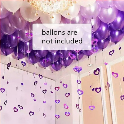 100 бр./компл. балон и висулка с конец, кухи сърцевидни пайети, сватбена украса, направи си сам, парти за рожден ден, хартиени гирлянди
