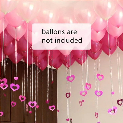 100 бр./компл. балон и висулка с конец, кухи сърцевидни пайети, сватбена украса, направи си сам, парти за рожден ден, хартиени гирлянди