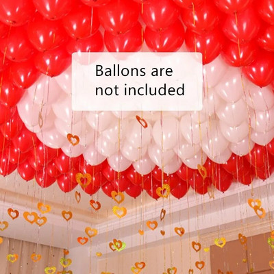 100 бр./компл. балон и висулка с конец, кухи сърцевидни пайети, сватбена украса, направи си сам, парти за рожден ден, хартиени гирлянди