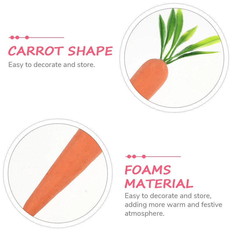 12 db Húsvéti Sárgarépa Hamis játék Mesterséges Habok Zöldség Háztartási Parti Dísz Szimuláció
