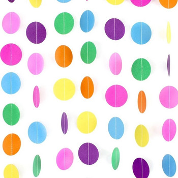 Χρώμα ουράνιο τόξο Στρογγυλή γιρλάντα Κρεμάστρα πανό Κουτσοπέδιλα Γάμος Μωρό Ντους για ενήλικες Παιδιά Διακόσμηση πάρτι γενεθλίων Προμήθειες χειροτεχνίας