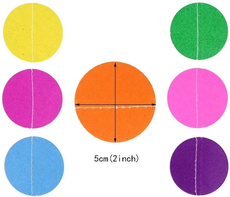 Dúhový farebný okrúhly girlandový reťazec zavesný banner, girlanda, svadba, bábätko, dospelí, deti, narodeninová párty, dekorácia, remeselné potreby