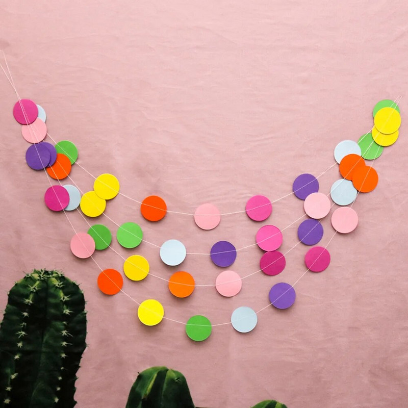 Dúhový farebný okrúhly girlandový reťazec zavesný banner, girlanda, svadba, bábätko, dospelí, deti, narodeninová párty, dekorácia, remeselné potreby