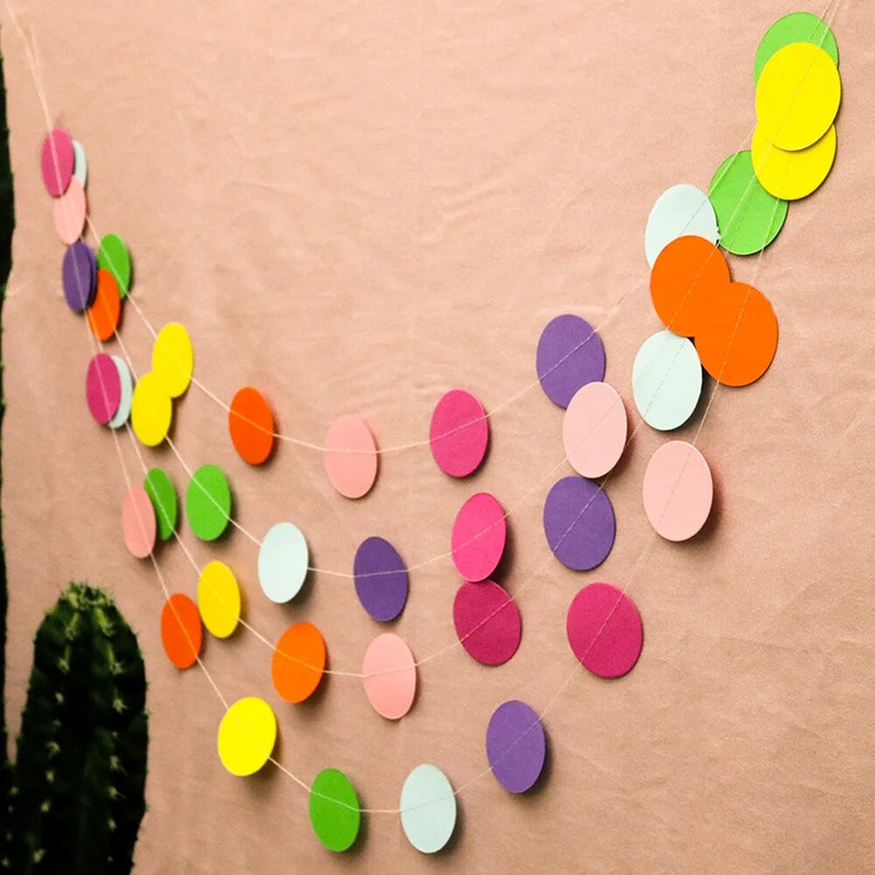 Dúhový farebný okrúhly girlandový reťazec zavesný banner, girlanda, svadba, bábätko, dospelí, deti, narodeninová párty, dekorácia, remeselné potreby