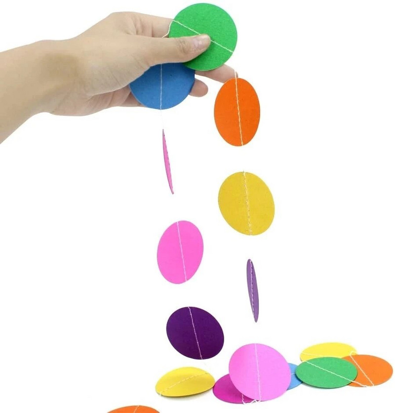 Dúhový farebný okrúhly girlandový reťazec zavesný banner, girlanda, svadba, bábätko, dospelí, deti, narodeninová párty, dekorácia, remeselné potreby