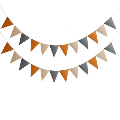 Καφέ Cafe Beige Ρουστίκ Διακόσμηση Γαμήλιο πάρτι Felt Pennant Banner Fabric Triangle Flag Streamer Woodland Bear Baby Shower Bunting