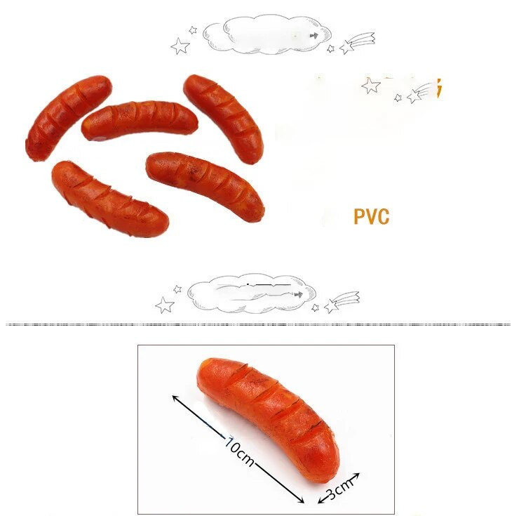 Imituojamas kepsnių dešrelių dešrainis dirbtinis maistas dešra vaikų darželis Dekoratyviniai žaislai maisto modelių fotografavimo rekvizitai
