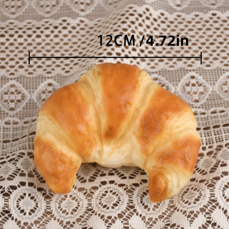 1 бр., PU, Хляб с кроасан със златна лава с висока симулация, Фалшив европейски газиран хляб, Хранителни играчки, Декор на витрина за модел