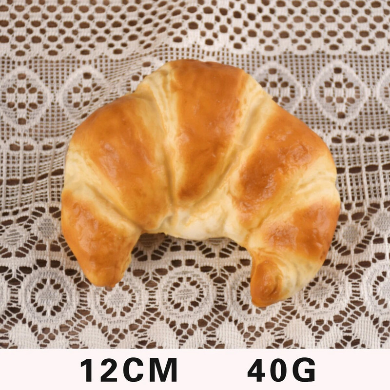 1 бр., PU, Хляб с кроасан със златна лава с висока симулация, Фалшив европейски газиран хляб, Хранителни играчки, Декор на витрина за модел