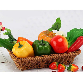 3PC Τεχνητές πιπεριές Ρεαλιστικά απομιμήσεις λαχανικών Ψεύτικες πιπεριές Αγορά Εστιατόρια Εμφάνιση στηρίγματος για παιδιά Γνωστικό εργαλείο διδασκαλίας