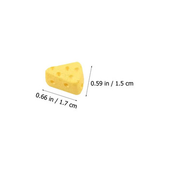 50 τεμ. Τεχνητά κέικ προσομοίωσης Cheese Triangle Cake Models Fake Cheese Simulation Food Props (κίτρινο) 1,7X1,5X0,9cm