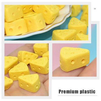 50 бр. Изкуствени симулационни торти Десертни торти с триъгълник от сирене Модели за торти с фалшиви симулации на сирене Хранителни реквизити (жълто) 1,7X1,5X0,9 см