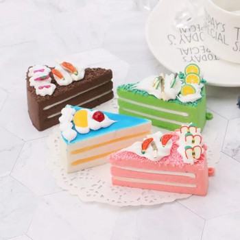 D0AD Realistic Artificial Triangle Cake Ποικιλία ψεύτικων κέικ Μοντέλο φωτογραφίας στηρίγματα Χειροτεχνία διακόσμησης σπιτιού