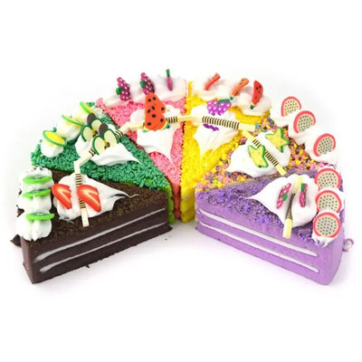 D0AD valósághű mesterséges háromszög torta Válogatott hamis sütemények Modell fotózás kellékek lakberendezési kézműves