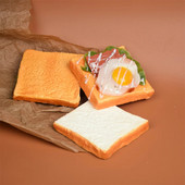 Симулирано готвене Реквизит за модел на препечен хляб, филия, здравословна торта, бекон от маруля, сандвич, яйце за декорация на дома