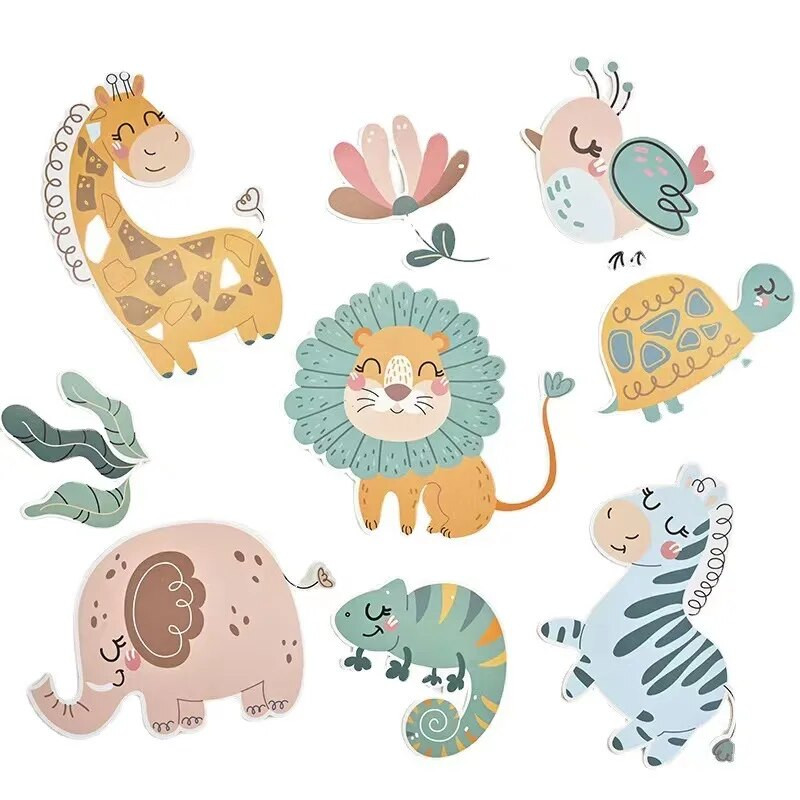 Банер с флаг за животни в джунглата Горска катерица Таралеж Котка Лисица Овесарка Хартиен гирлянд Baby Shower Деца Честит рожден ден Декорация