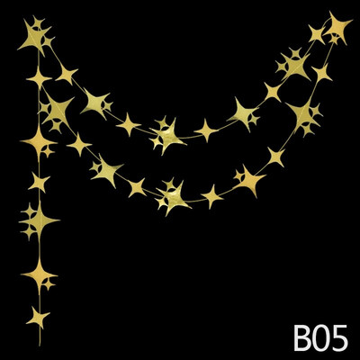 Laser Star Paper Garland Flash bänner Ümmargune rippuvad lipud Palju õnne sünnipäevaks pulmapeo kaunistus lastele Beebi dušš DIY tarvikud