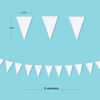 Bijele rođendanske trokutaste zastavice Banneri Bijeli papirnati vijenci zastavice za vjenčanje Dječji svadbeni tuš Dekoracije za djevojačku zabavu