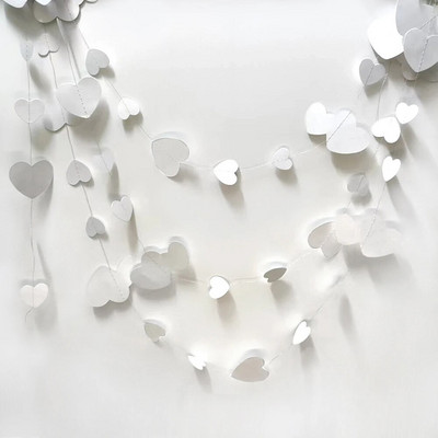 Bijele rođendanske trokutaste zastavice Banneri Bijeli papirnati vijenci zastavice za vjenčanje Dječji svadbeni tuš Dekoracije za djevojačku zabavu